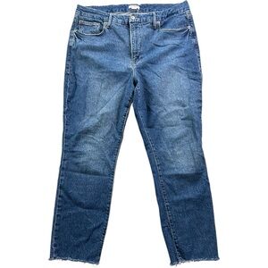 Good American Good Classic Raw Hem High Waist Slim Jeans in Blue940 Size 18